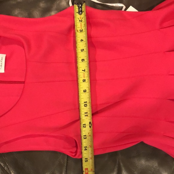 Calvin Klein || NWT || Pink Hibiscus Fit & Flare Soft Pleated Mini Dress - Picture 7 of 10